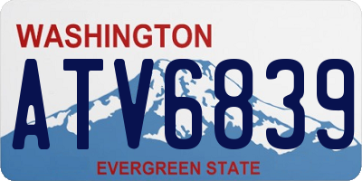 WA license plate ATV6839