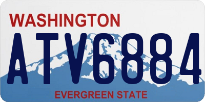 WA license plate ATV6884