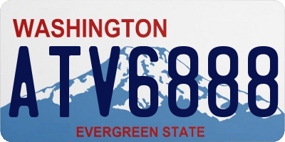 WA license plate ATV6888