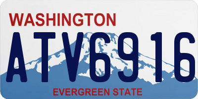 WA license plate ATV6916