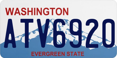 WA license plate ATV6920