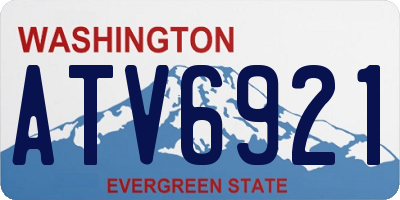 WA license plate ATV6921