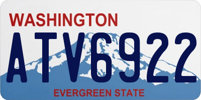 WA license plate ATV6922