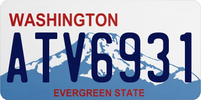 WA license plate ATV6931