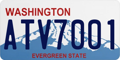 WA license plate ATV7001