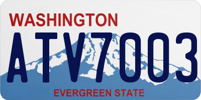 WA license plate ATV7003