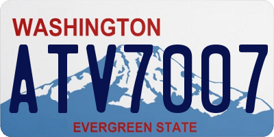 WA license plate ATV7007