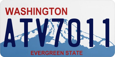 WA license plate ATV7011