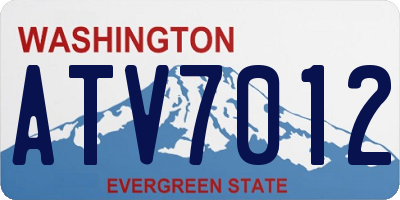 WA license plate ATV7012