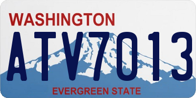 WA license plate ATV7013