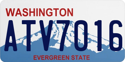 WA license plate ATV7016
