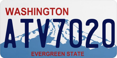 WA license plate ATV7020