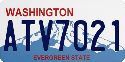 WA license plate ATV7021
