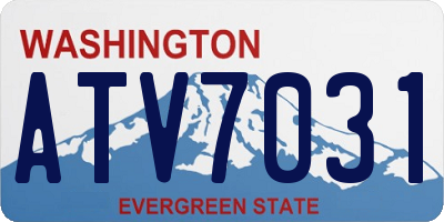 WA license plate ATV7031