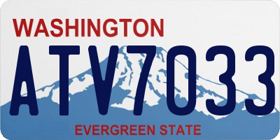 WA license plate ATV7033