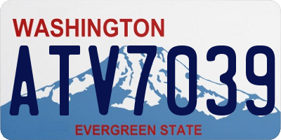 WA license plate ATV7039