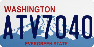 WA license plate ATV7040