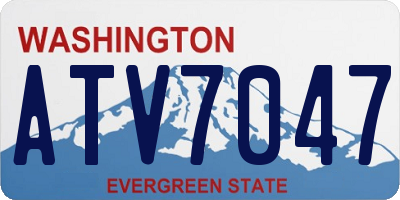 WA license plate ATV7047