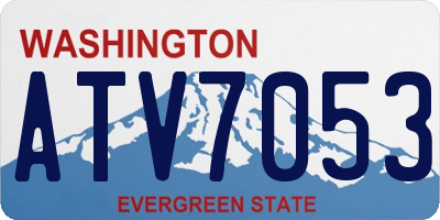 WA license plate ATV7053