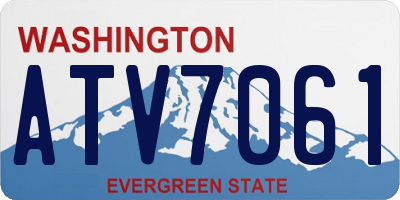 WA license plate ATV7061