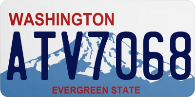 WA license plate ATV7068