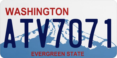 WA license plate ATV7071
