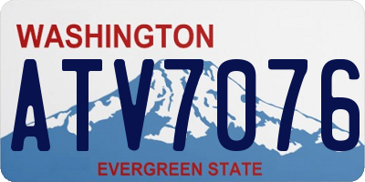 WA license plate ATV7076