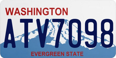 WA license plate ATV7098