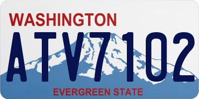 WA license plate ATV7102