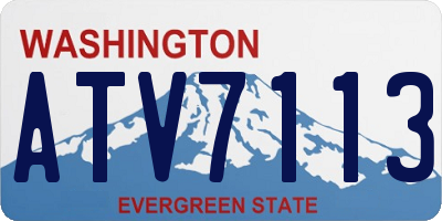 WA license plate ATV7113