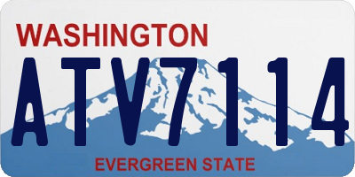 WA license plate ATV7114