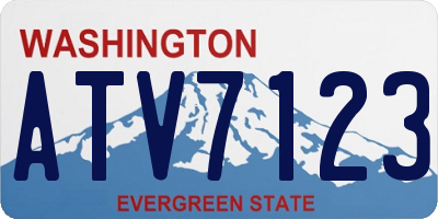WA license plate ATV7123