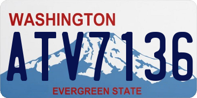 WA license plate ATV7136