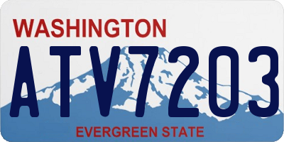 WA license plate ATV7203