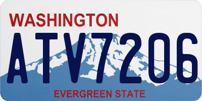 WA license plate ATV7206