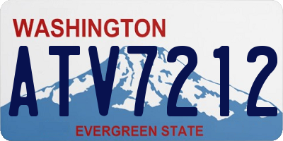 WA license plate ATV7212