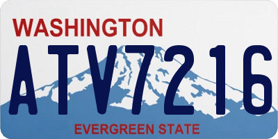 WA license plate ATV7216