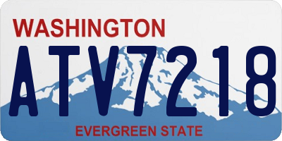 WA license plate ATV7218