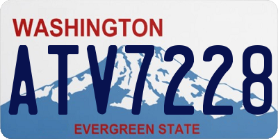WA license plate ATV7228