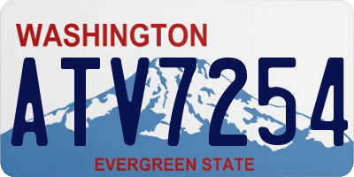 WA license plate ATV7254