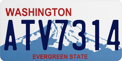 WA license plate ATV7314