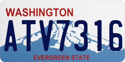 WA license plate ATV7316
