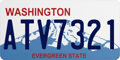 WA license plate ATV7321