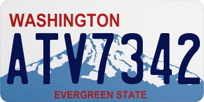 WA license plate ATV7342