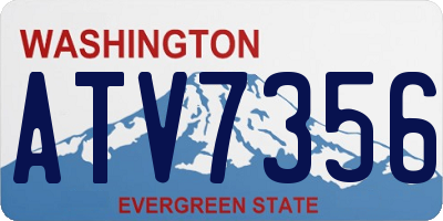 WA license plate ATV7356
