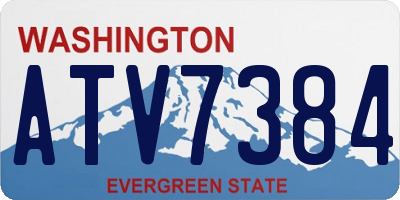 WA license plate ATV7384