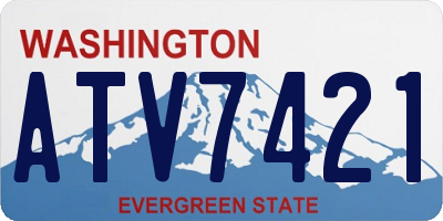 WA license plate ATV7421