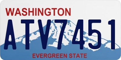 WA license plate ATV7451