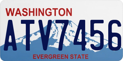 WA license plate ATV7456
