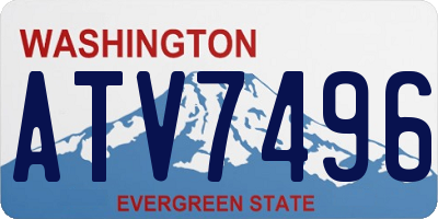 WA license plate ATV7496
